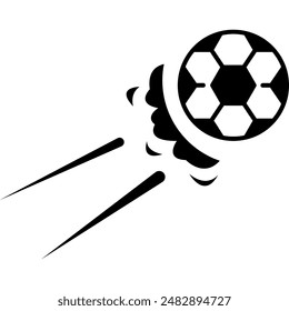 Football Ball Cartoon. Soccer Ball Comic Style. Soccer or Football Ball Fly at High Speed. Vector Icon
