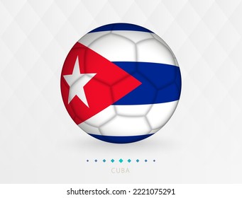 Fútbol con patrón de bandera cubana, fútbol con bandera de la selección cubana. Icono de deporte vector.