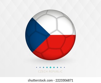 Football ball with Czech Republic flag pattern, soccer ball with flag of Czech Republic national team. Vector sport icon.