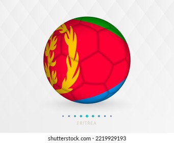 Fútbol con patrón de bandera de Eritrea, fútbol con bandera de la selección nacional de Eritrea. Icono de deporte vector.