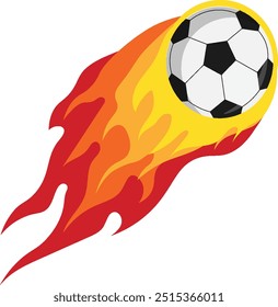 a football ball with flames coming out of it