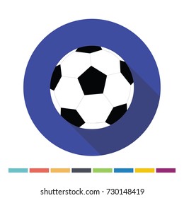 Football ball flat web icon. Vector Illustration.
