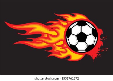 Soccer Ball Fire Vector Illustration On Stock Vector (Royalty Free ...