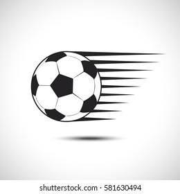 Football ball Flying Vector icon. Soccer ball Fly Trace Icon.