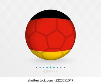 Fußball mit Deutschland Flaggenmuster, Fußball mit Flagge der deutschen Nationalmannschaft. Vektorsportsymbol.