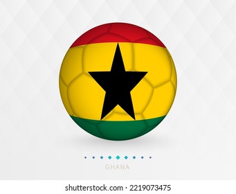 Football ball with Ghana flag pattern, soccer ball with flag of Ghana national team. Vector sport icon.