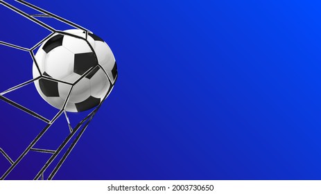 Football, ball, goal scoring, sports, activity. The ball is in the goal. Template vector illustration, flying ball, goll. Ball icon. Football championship, win.