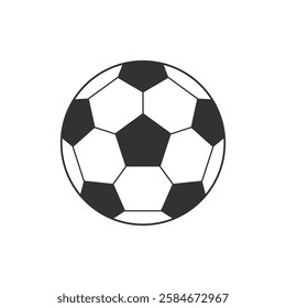 Football ball graphic icon. Soccer ball sign isolated on white background. Vector illustration