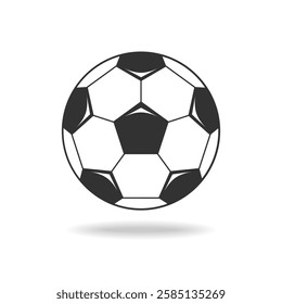 Football ball graphic icon. Soccer ball sign isolated on white background. Vector illustration