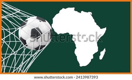 Football ball with the green background and Africa map. use for Africa cup of nation