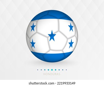 Fußball mit Honduras-Fahnenmuster, Fußball-Ball mit Flagge der Honduras Nationalmannschaft. Vektorsportsymbol.