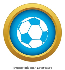 Football ball icon blue vector isolated on white background for any design
