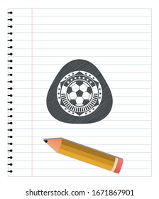 football ball icon draw (pencil strokes). Vector Illustration. Detailed.