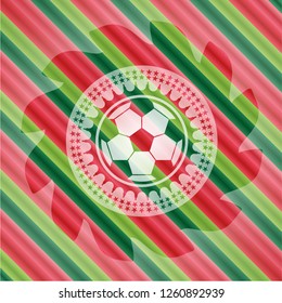 football ball icon inside christmas badge background.