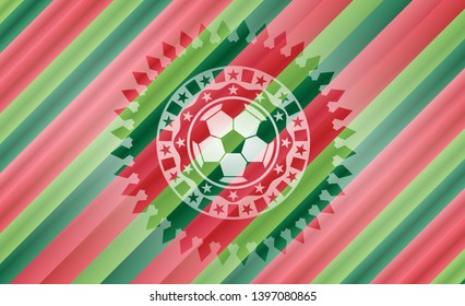 football ball icon inside christmas style badge..