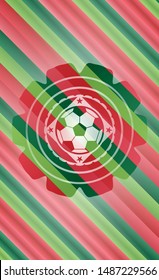 football ball icon inside christmas emblem background.