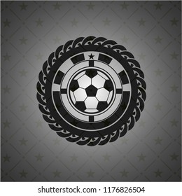 football ball icon inside dark emblem
