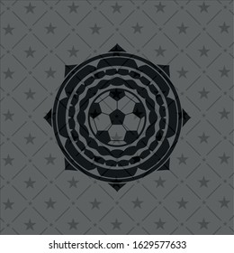 football ball icon inside dark emblem. Retro