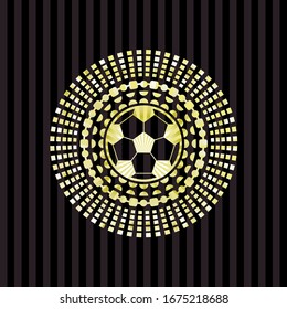 football ball icon inside golden badge