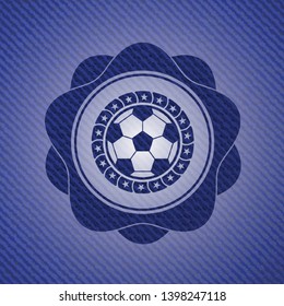 football ball icon inside jean background