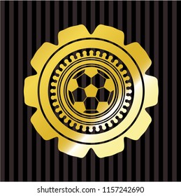 football ball icon inside shiny emblem