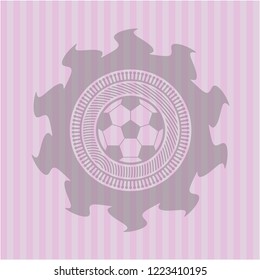 football ball icon inside vintage pink emblem