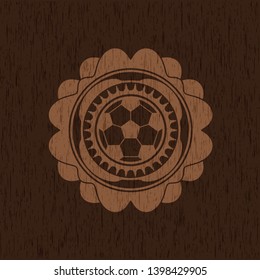 football ball icon inside vintage wood emblem