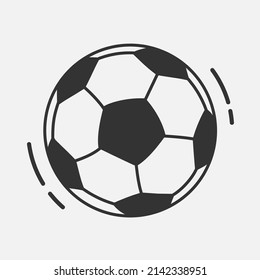 Football ball icon isolated flat design vector illustration on white background.
