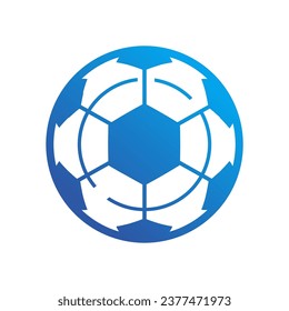 Football ball icon logo vector: Soccer emblem