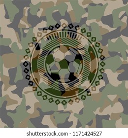 football ball icon on camouflaged texture