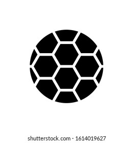 Football ball icon, Soccer ball symbol  in black flat shape design on white background