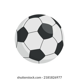 Football ball icon. Sticker for social networks, equipment for team sports. Popular team sports and active lifestyle, cardio workout with friends and have fun. Cartoon flat vector illustration