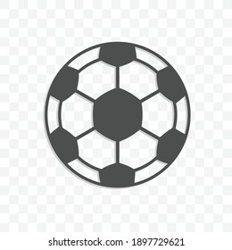 Football Ball Icon Vector Illustration Isolated Sign Symbol - Black And White Style In Transparent Background.