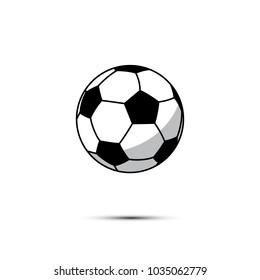 Football ball icon. Vector soccer ball isolated on white background.