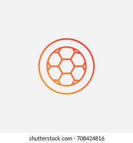 Football ball icon.gradient illustration isolated vector sign symbol