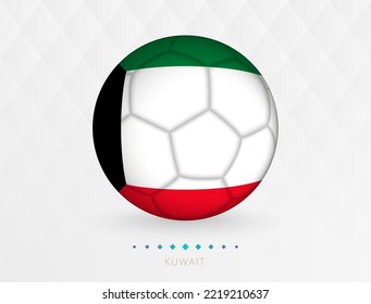 Football ball with Kuwait flag pattern, soccer ball with flag of Kuwait national team. Vector sport icon.