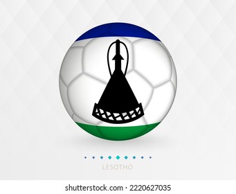 Fútbol con patrón de bandera de Lesoto, fútbol con bandera de la selección nacional de Lesoto. Icono de deporte vector.