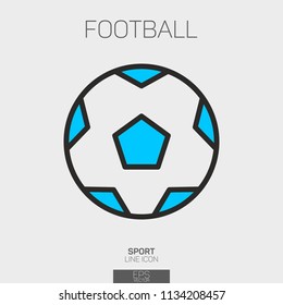 Football Ball line icon two colors