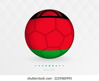 Fútbol con patrón de bandera de Malawi, fútbol con bandera de la selección nacional de Malawi. Icono de deporte vector.