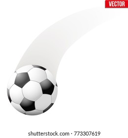 Football ball in motion. Moving ball. Vector Illustration Isolated on white background.