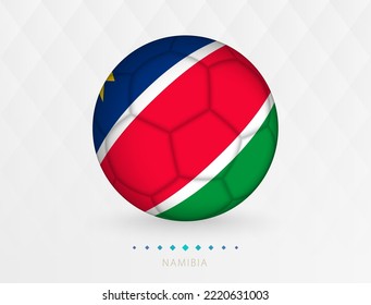 Football ball with Namibia flag pattern, soccer ball with flag of Namibia national team. Vector sport icon.