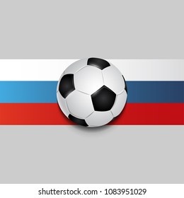 Football ball on Russian flag for World Championship 2018 