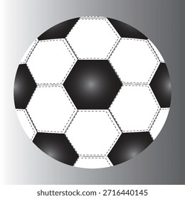 Fußball auf einfarbigem schwarzem Hintergrund. 3D-Rendered-Football-Illustration.EPS10