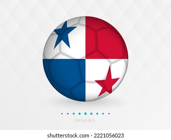 Football ball with Panama flag pattern, soccer ball with flag of Panama national team. Vector sport icon.