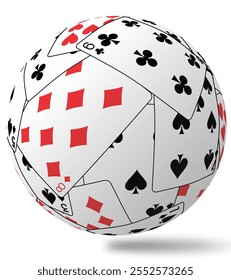 football ball of playing cards