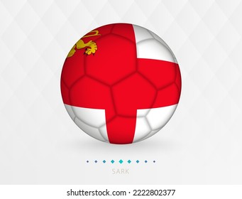 Fútbol con patrón de bandera Sark, fútbol con bandera de la selección nacional de Sark. Icono de deporte vector.