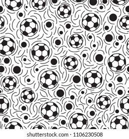 Football ball seamless pattern