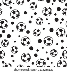 Football ball seamless pattern