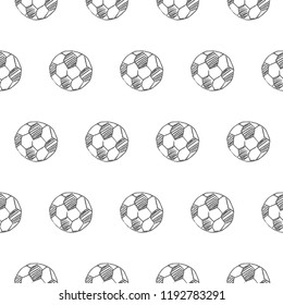 football ball seamless pattern on white background, vector illustration