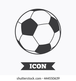 Football ball sign icon. Soccer Sport symbol. Graphic design element. Flat football symbol on white background. Vector
